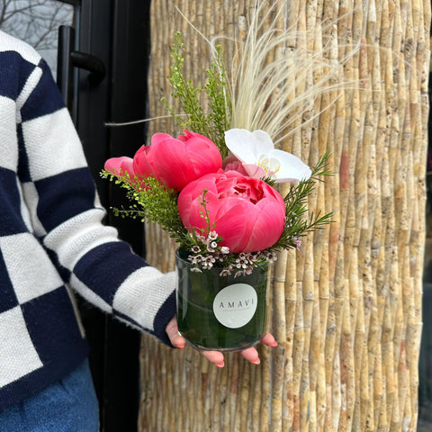 Peonies in Mini Charm Vase 
