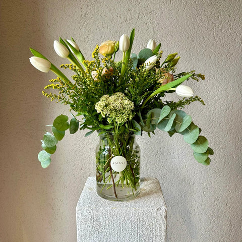 White Tulips in a Glass Vase 