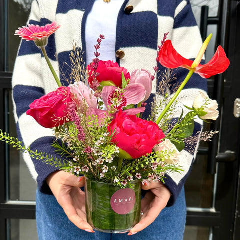 Carla Mini Vase Peony Arrangement 