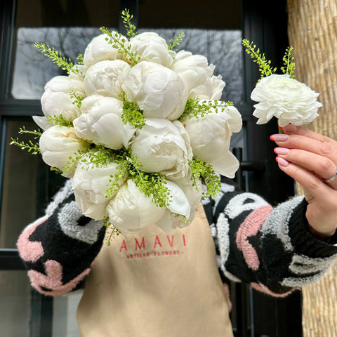 Celine Bridal Bouquet and Boutonniere 