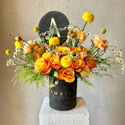 Orange Glow Orange Roses in a Box