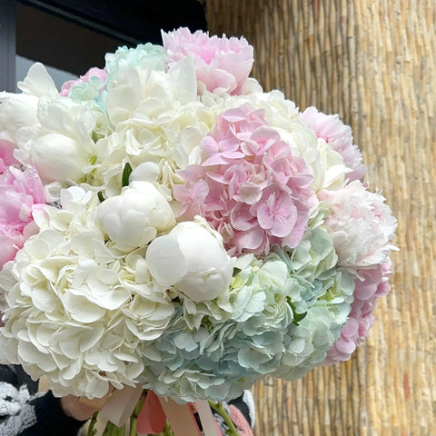 Romantic Peony Bouquet with Hydrangea 