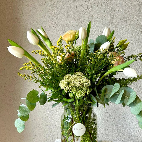 White Tulips in a Glass Vase 