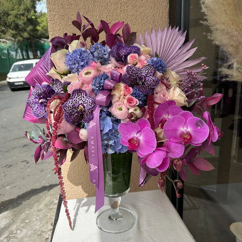 Summer Glow Premium Glass Vase Arrangement 