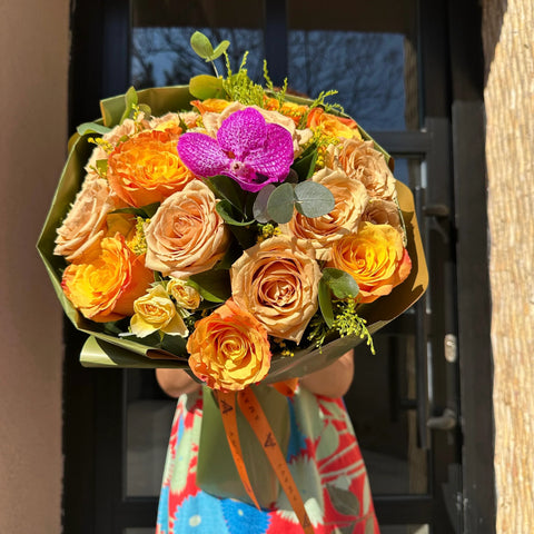 Amber Orange Rose Bouquet