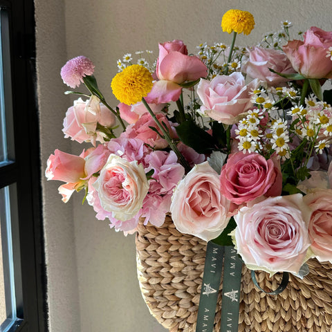 Timeless Rose Arrangement in Basket