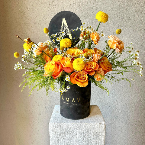 Orange Glow Orange Roses in a Box
