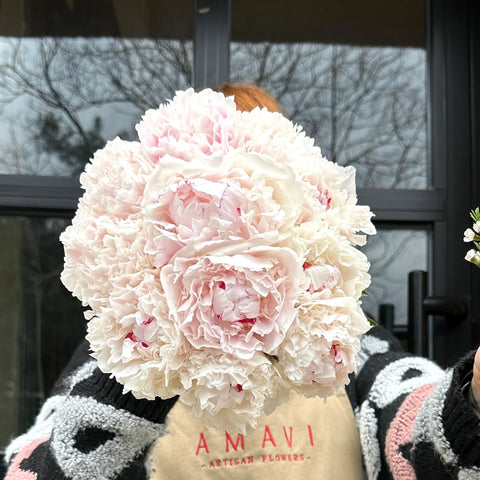 Becca Peony Bridal Bouquet and Boutonniere 