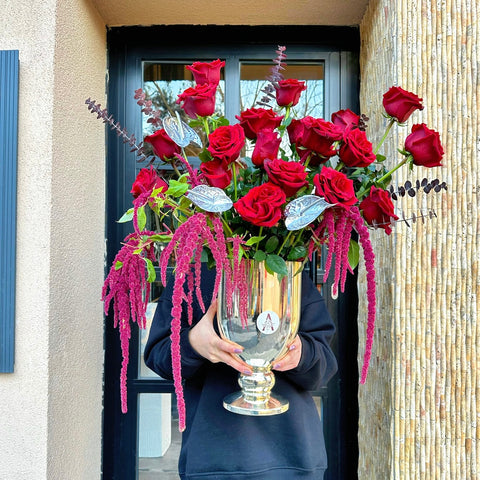 Roses in Moonlight Red Rose Arrangement in a Vase