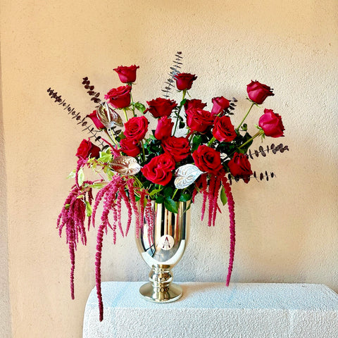 Roses in Moonlight Red Rose Arrangement in a Vase