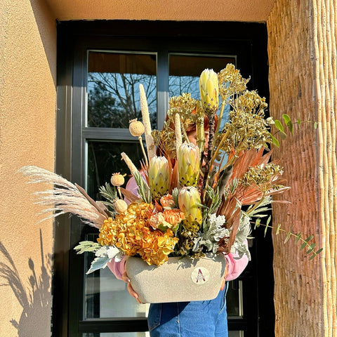 Protea Arrangement in Harmonic Boheme Vase