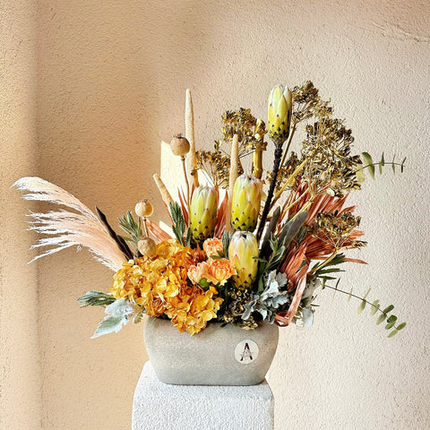 Protea Arrangement in Harmonic Boheme Vase