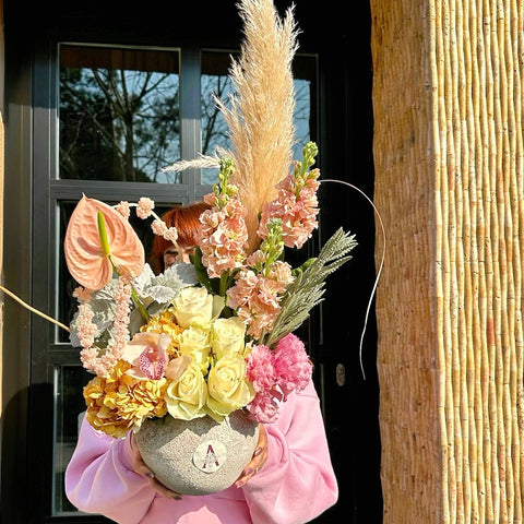 Wildflower Romance Arrangement in Ceramic Vase