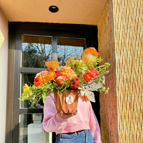 Happiness Delivered Orange Arrangement in Vase