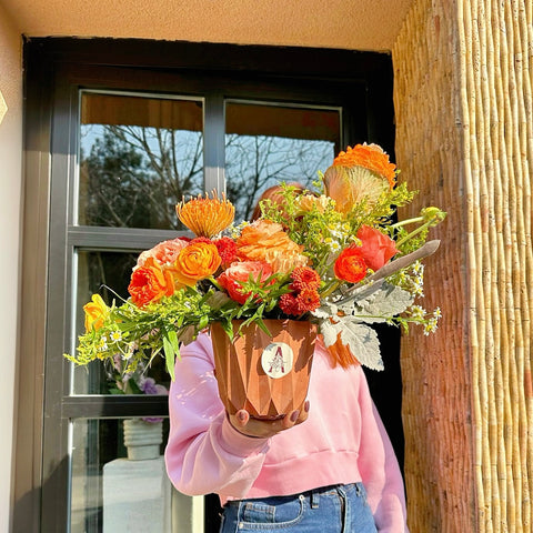 Happiness Delivered Orange Arrangement in Vase