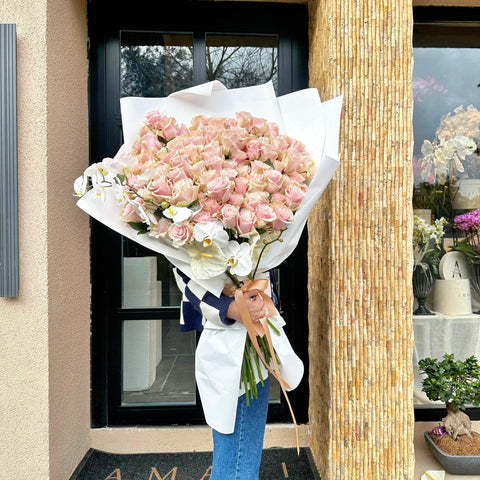 Dreamy: 101 Pink Roses and Orchid Wish Flowers