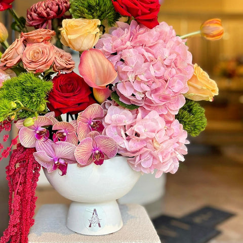 Hydrangea Arrangement in Myra Luxe Vase