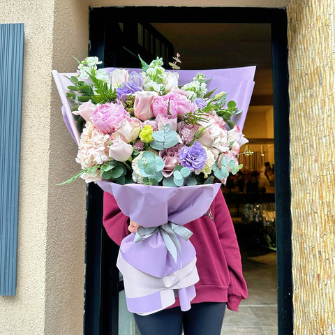 Purple Peony Romance Peony Bouquet