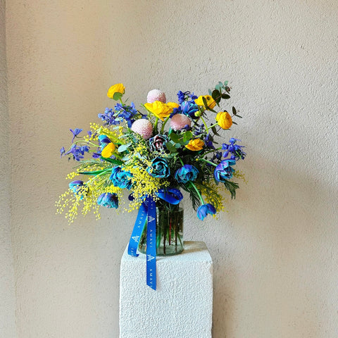 Galaxy Tulip with Mimosa for Women's Day 