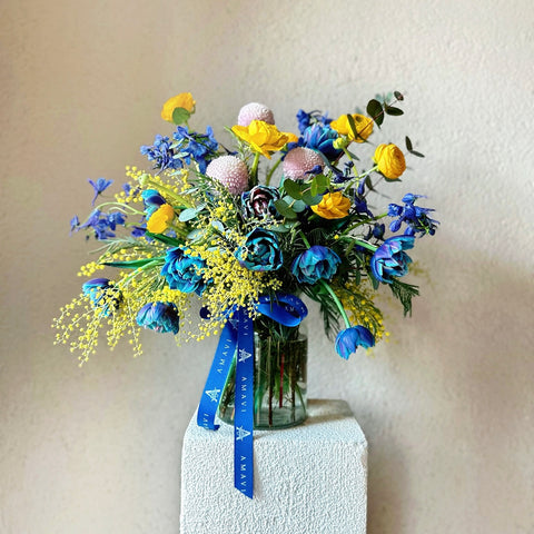 Galaxy Tulip with Mimosa for Women's Day 