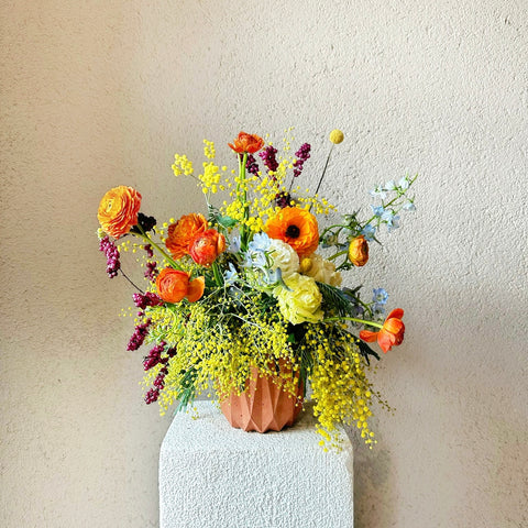 Happy Women's Mimosa Arrangement in a Vase 