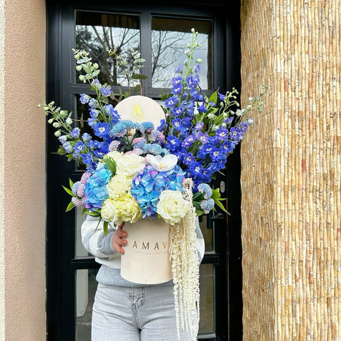 Indigo Bloom Blue Hydrangea Box Arrangement 