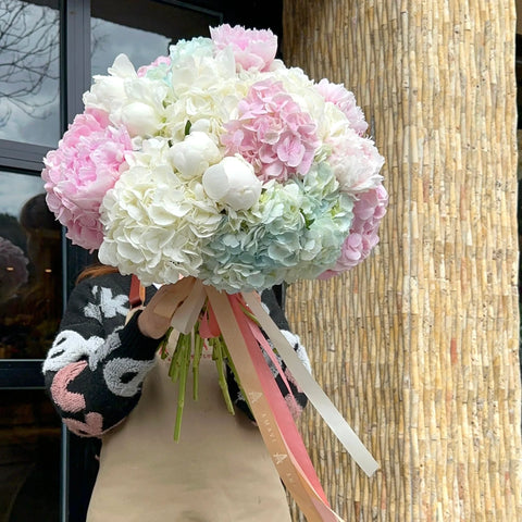 Romantic Peony Bouquet with Hydrangea 