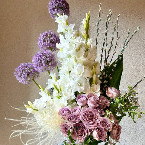White and Lilac Breeze Vase Arrangement