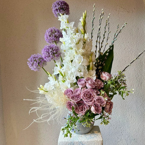 White and Lilac Breeze Vase Arrangement