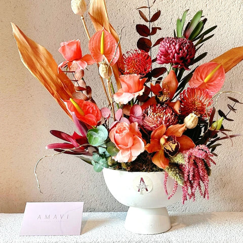 Bohemian Spice Arrangement in Concrete Vase 