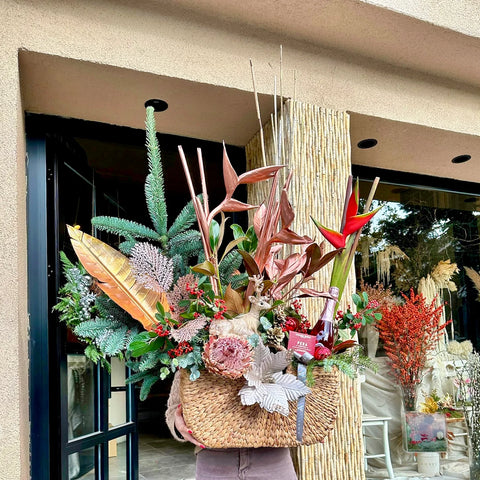 Amavi's Winter Elegance Arrangement in Basket