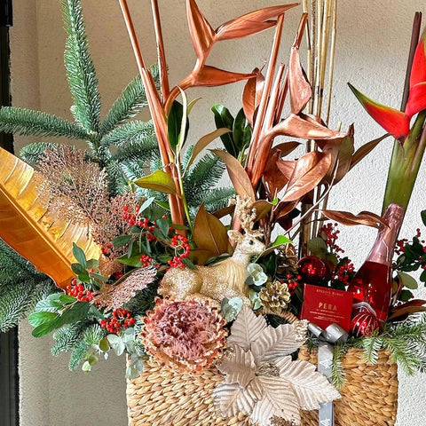 Amavi's Winter Elegance Arrangement in Basket