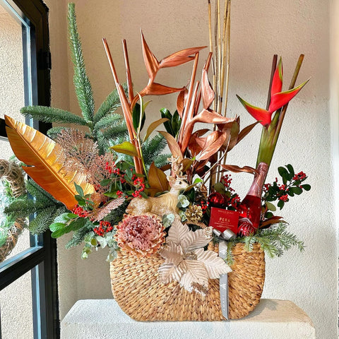 Amavi's Winter Elegance Arrangement in Basket