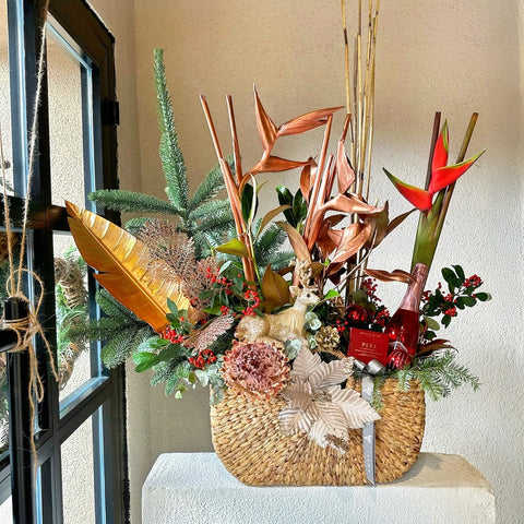 Amavi's Winter Elegance Arrangement in Basket