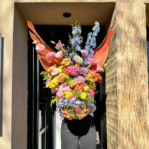 Artful Blooms Gold Vase Arrangement 