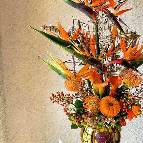 Premium Arrangement in Sweet Pumpkin Gold Vase