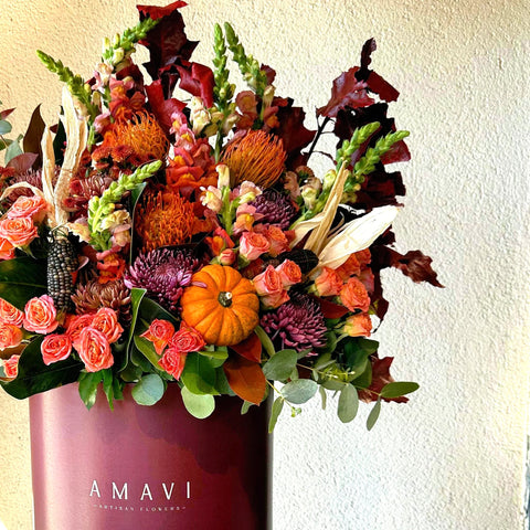 Crimson Pumpkin Maxi Box Arrangement