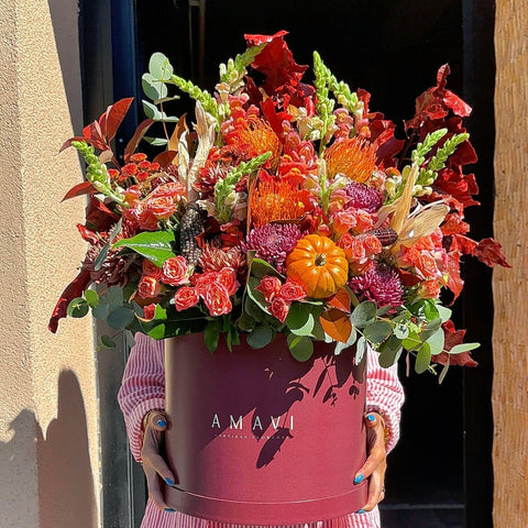 Crimson Pumpkin Maxi Box Arrangement