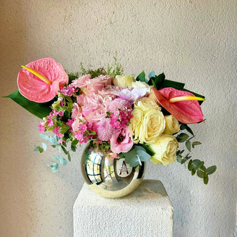 Clara Silver Glass Vase Arrangement