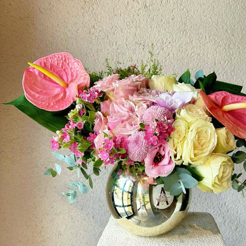 Clara Silver Glass Vase Arrangement