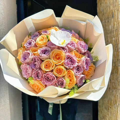 Duo Charm 41 Salmon Lilac Rose Bouquet
