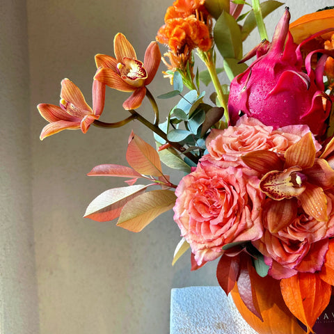 Cozy Fall Autumn Concept Pumpkin Arrangement
