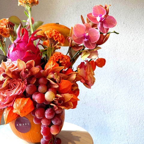 Cozy Fall Autumn Concept Pumpkin Arrangement