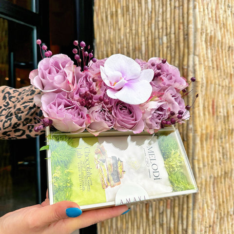 Dubai Chocolate Luxe Lilac Plexiglass Box 
