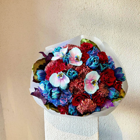 Galaxy Romance Deluxe Red Rose and Galaxy Tulip Bouquet