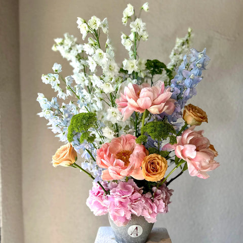BubbleGum Peony Vase Arrangement 