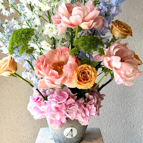 BubbleGum Peony Vase Arrangement 