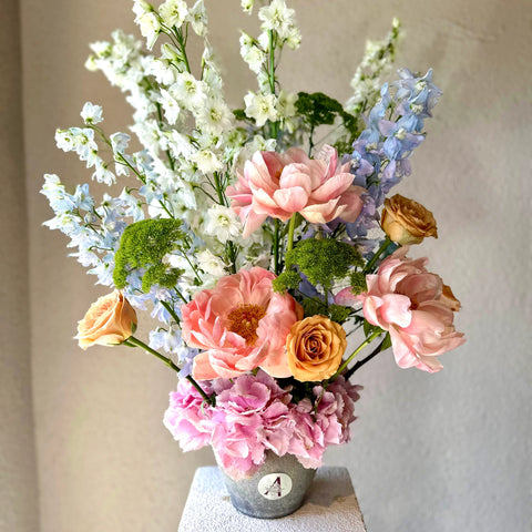 BubbleGum Peony Vase Arrangement 