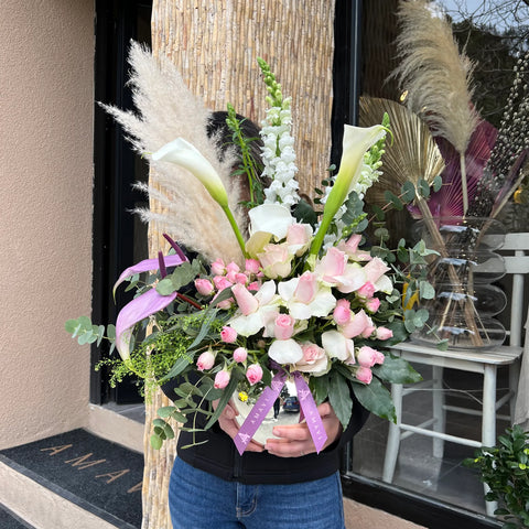 Premium Arrangement in Alia Silver Vase 