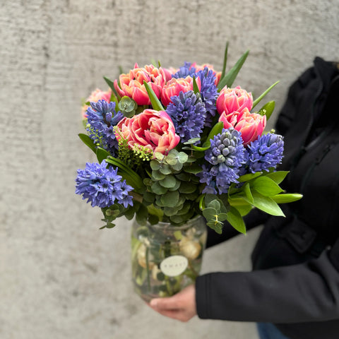 Hyacinth Tulip Arrangement in Vase 